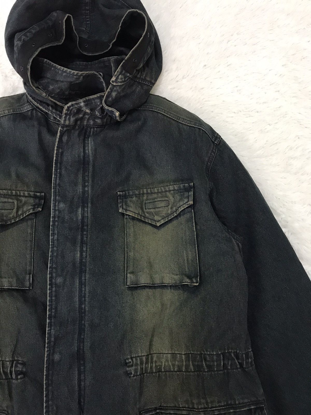 PPFM PPFM Denim Fishtail Jacket Hooded Fleece Hairy Like Inner Size US M / EU 48-50 / 2 - 4 Thumbnail