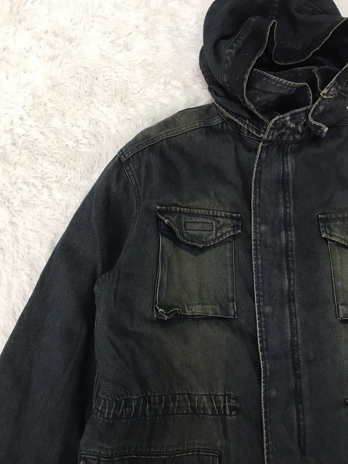PPFM PPFM Denim Fishtail Jacket Hooded Fleece Hairy Like Inner Size US M / EU 48-50 / 2 - 3 Thumbnail