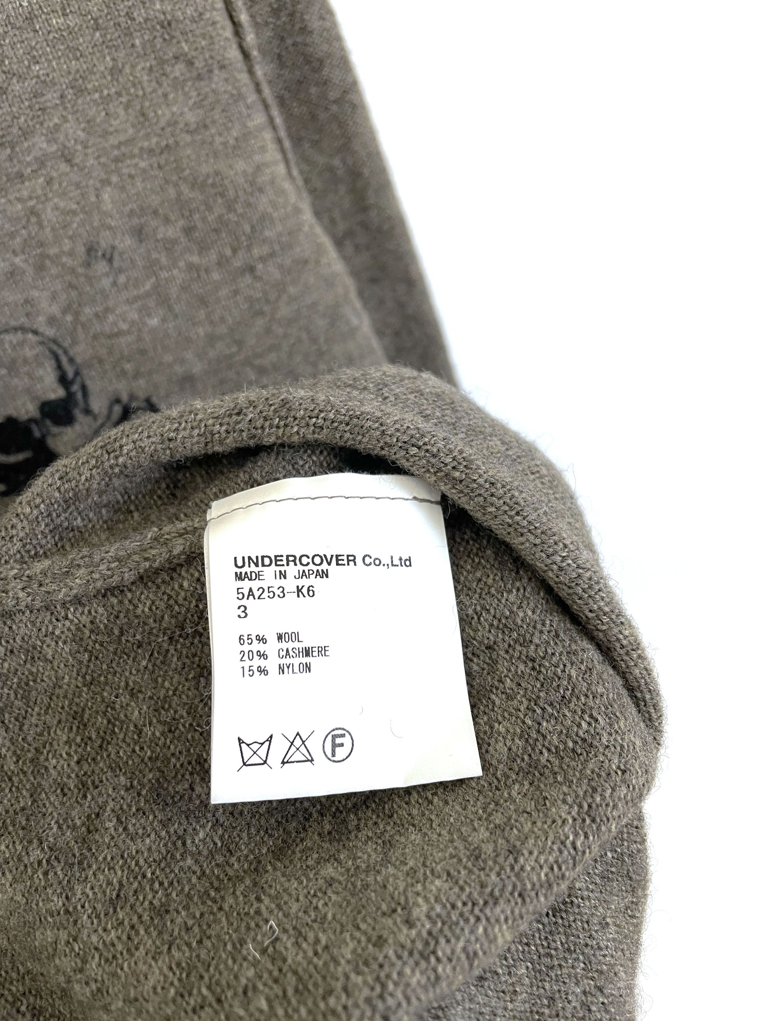 Undercover AW05 Arts & Crafts Skull Cashmere Turtleneck Size US L / EU 52-54 / 3 - 9 Thumbnail
