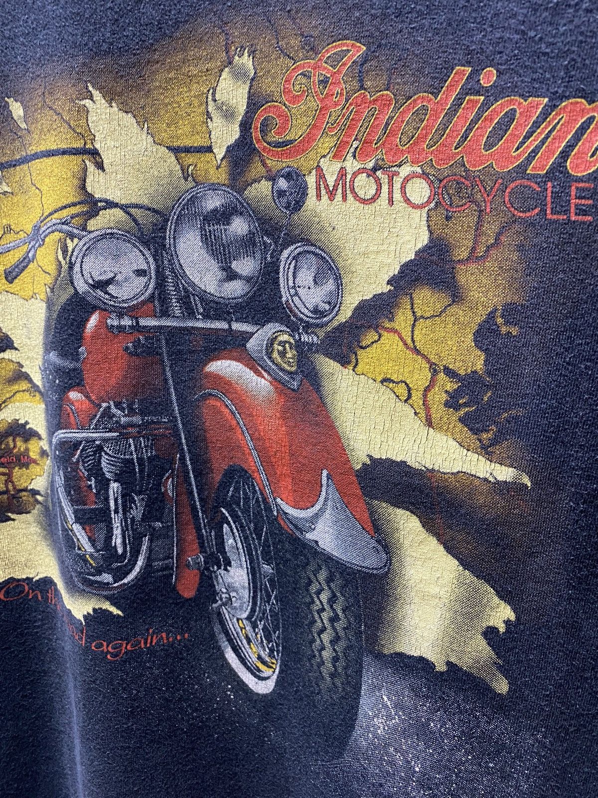 Indian Motorcycle × Vintage Vintage 90s Indian Motorcycles Biker Single Stitch T Shirt Size US L / EU 52-54 / 3 - 8 Thumbnail