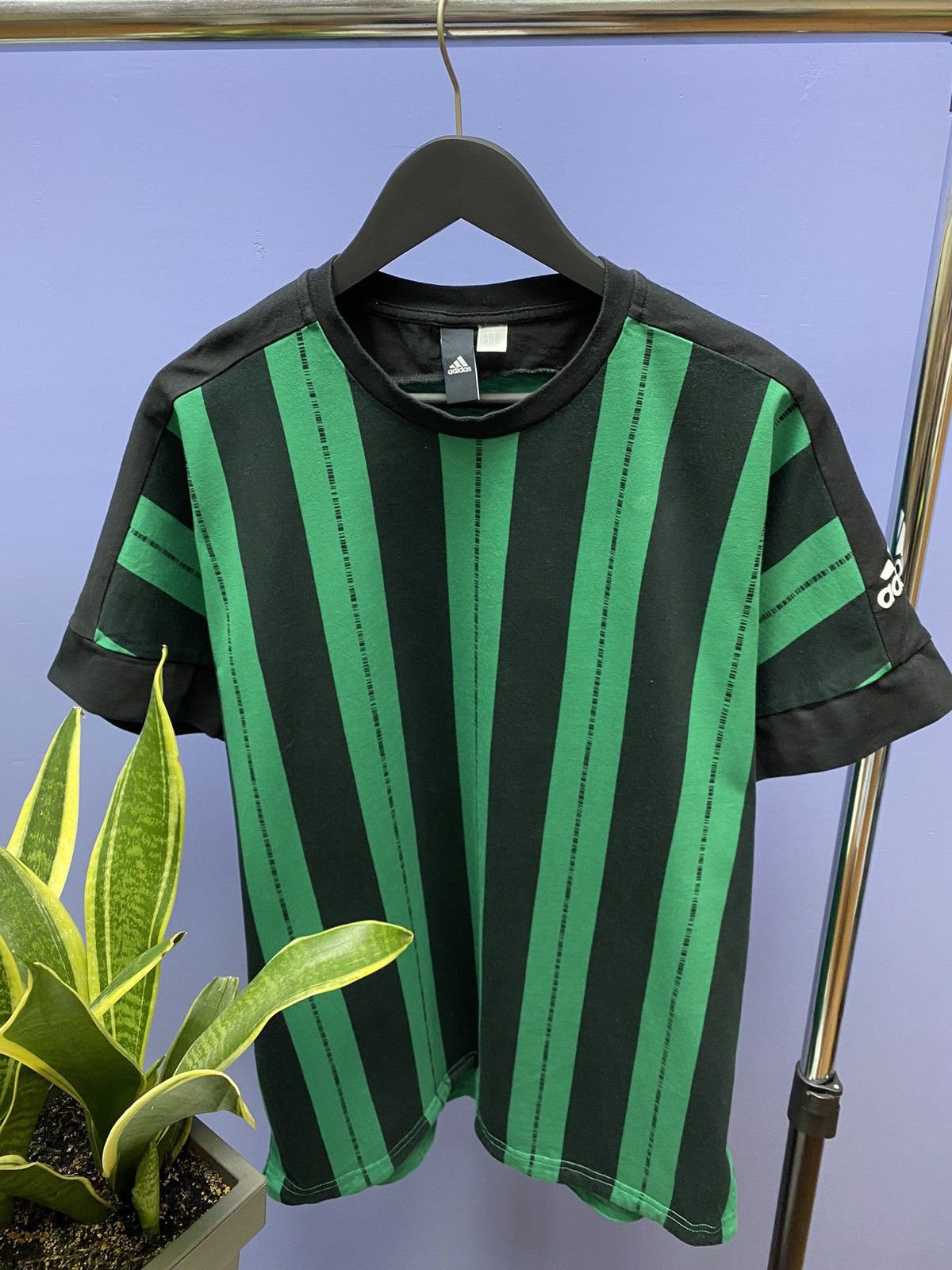 Other Adidas ID Striped T Shirt Men M Black/Green Size US L / EU 52-54 / 3 - 5 Thumbnail