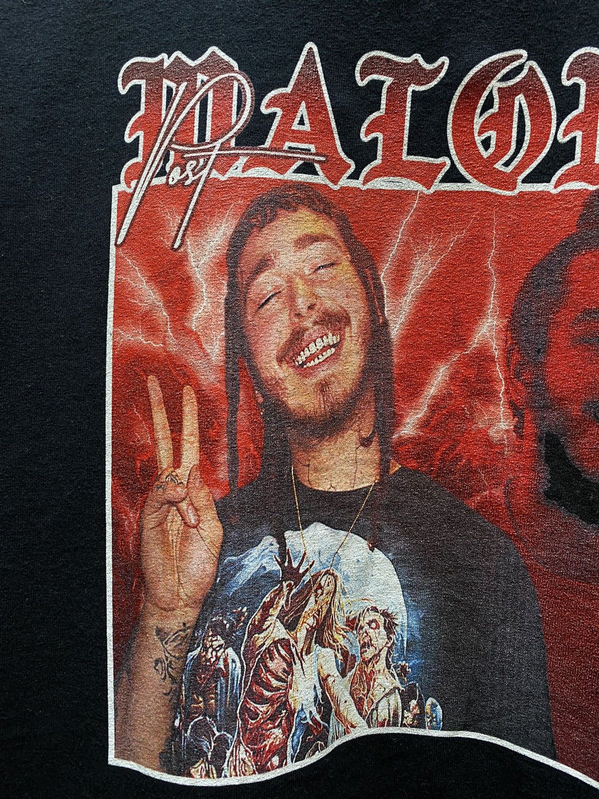 Rap Tees Post Malone Rap T Shirt Rockstar Men’s XXL Black Hip Hop Tee Size US XXL / EU 58 / 5 - 9 Thumbnail