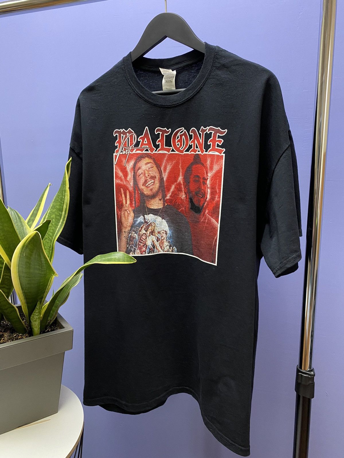 Rap Tees Post Malone Rap T Shirt Rockstar Men’s XXL Black Hip Hop Tee Size US XXL / EU 58 / 5 - 2 Thumbnail
