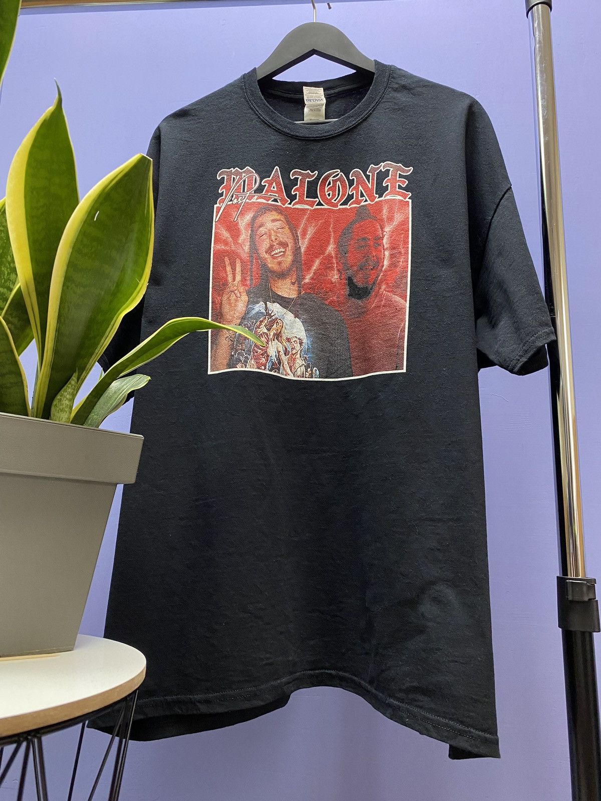 Rap Tees Post Malone Rap T Shirt Rockstar Men’s XXL Black Hip Hop Tee Size US XXL / EU 58 / 5 - 4 Thumbnail