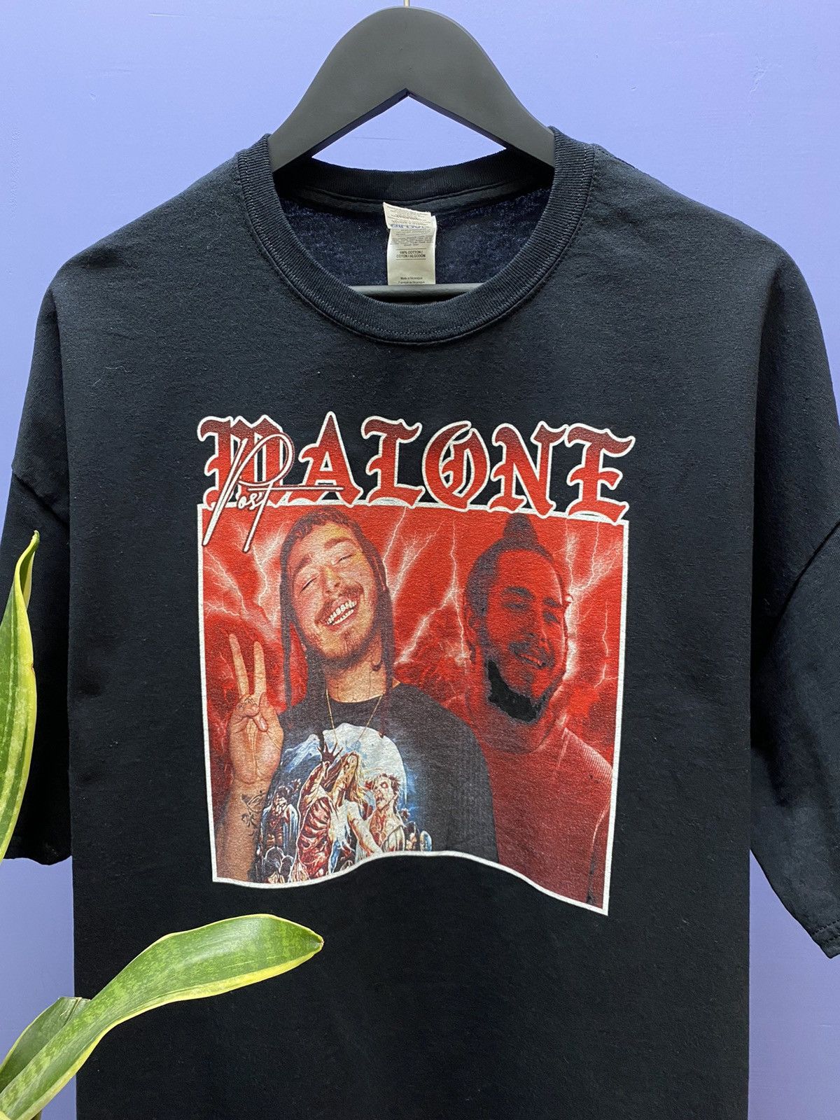 Rap Tees Post Malone Rap T Shirt Rockstar Men’s XXL Black Hip Hop Tee Size US XXL / EU 58 / 5 - 7 Thumbnail