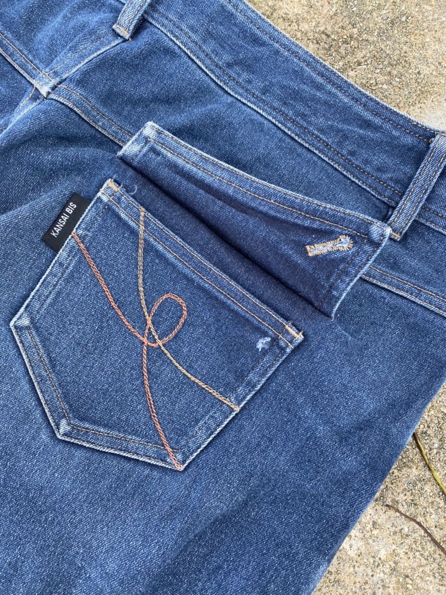 Designer × Kansai Yamamoto × Vintage ⚡️Steals⚡️ Kansai Bis Boot Cut Denim Pants Size US 36 / EU 52 - 8 Thumbnail