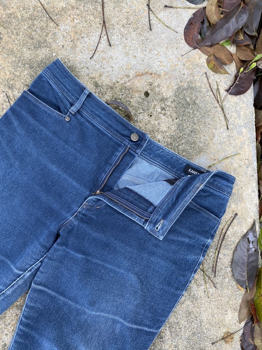 Designer × Kansai Yamamoto × Vintage ⚡️Steals⚡️ Kansai Bis Boot Cut Denim Pants Size US 36 / EU 52 - 4 Thumbnail