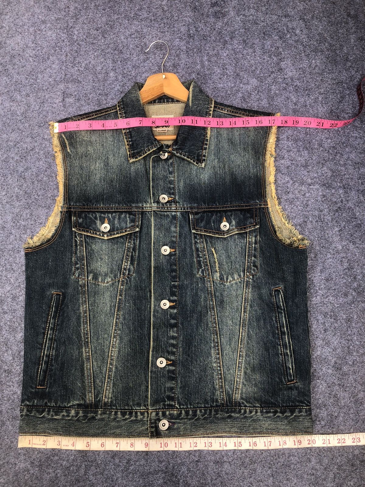 Japanese Brand Last Drop🔥Rare🔥Japanese Nylaus Jeans Sleeveles Denim Jacket Size US L / EU 52-54 / 3 - 16 Thumbnail