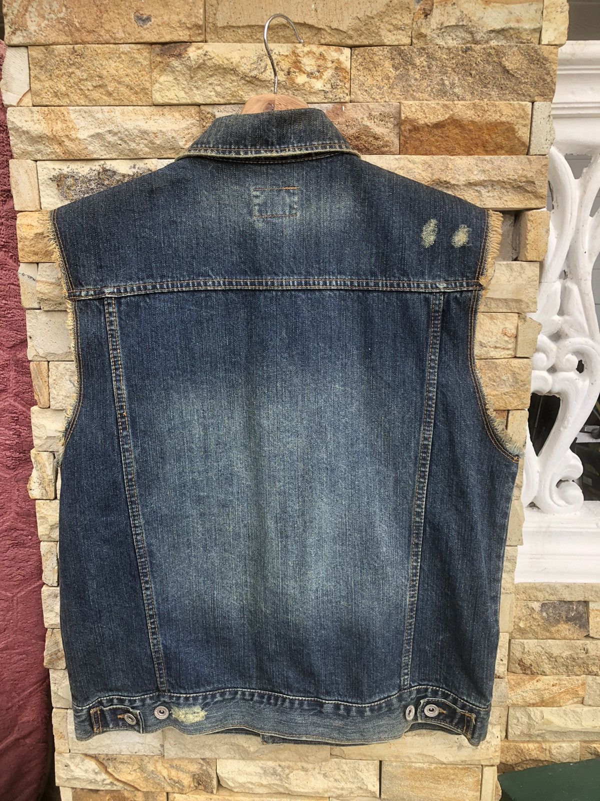 Japanese Brand Last Drop🔥Rare🔥Japanese Nylaus Jeans Sleeveles Denim Jacket Size US L / EU 52-54 / 3 - 5 Thumbnail