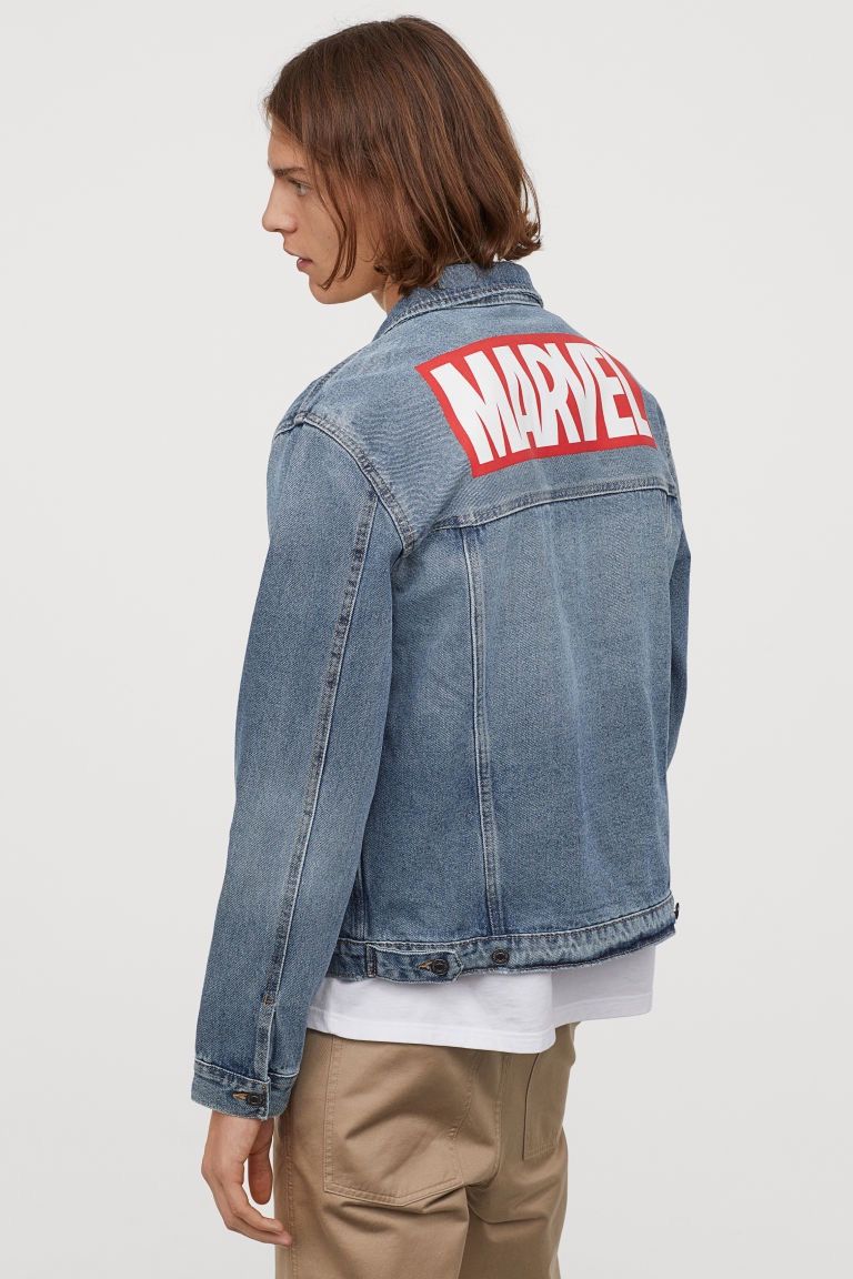 Marvel Comics Last Drop🔥Rare‼️H&M x Marvel Denim Jacket Size US L / EU 52-54 / 3 - 1 Thumbnail