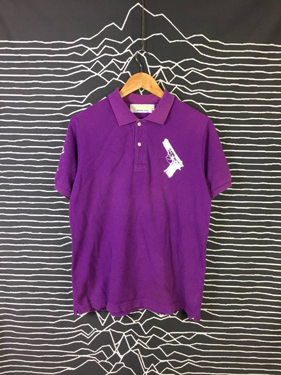 Vintage CONFRONT Original Style Gun Graphic Polo Tee Size US M / EU 48-50 / 2 - 2 Thumbnail
