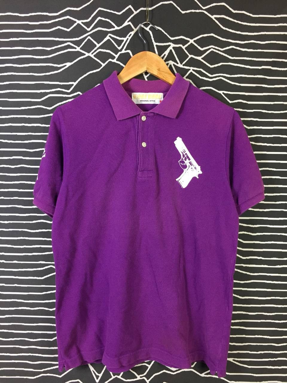 Vintage CONFRONT Original Style Gun Graphic Polo Tee Size US M / EU 48-50 / 2 - 1 Thumbnail