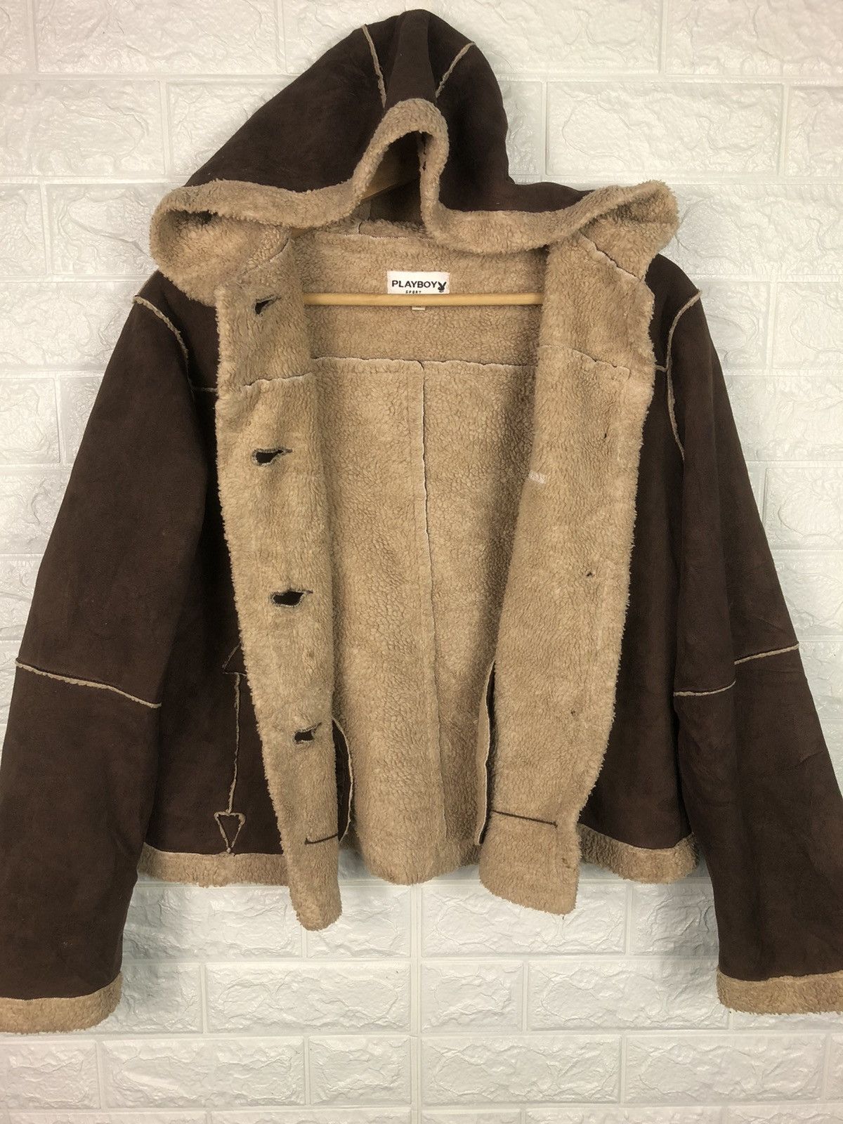 Playboy Last Drop🔥Rare🔥Vintage 80s PLAYBOY Sheepskin Leather Jacket Size US S / EU 44-46 / 1 - 6 Thumbnail