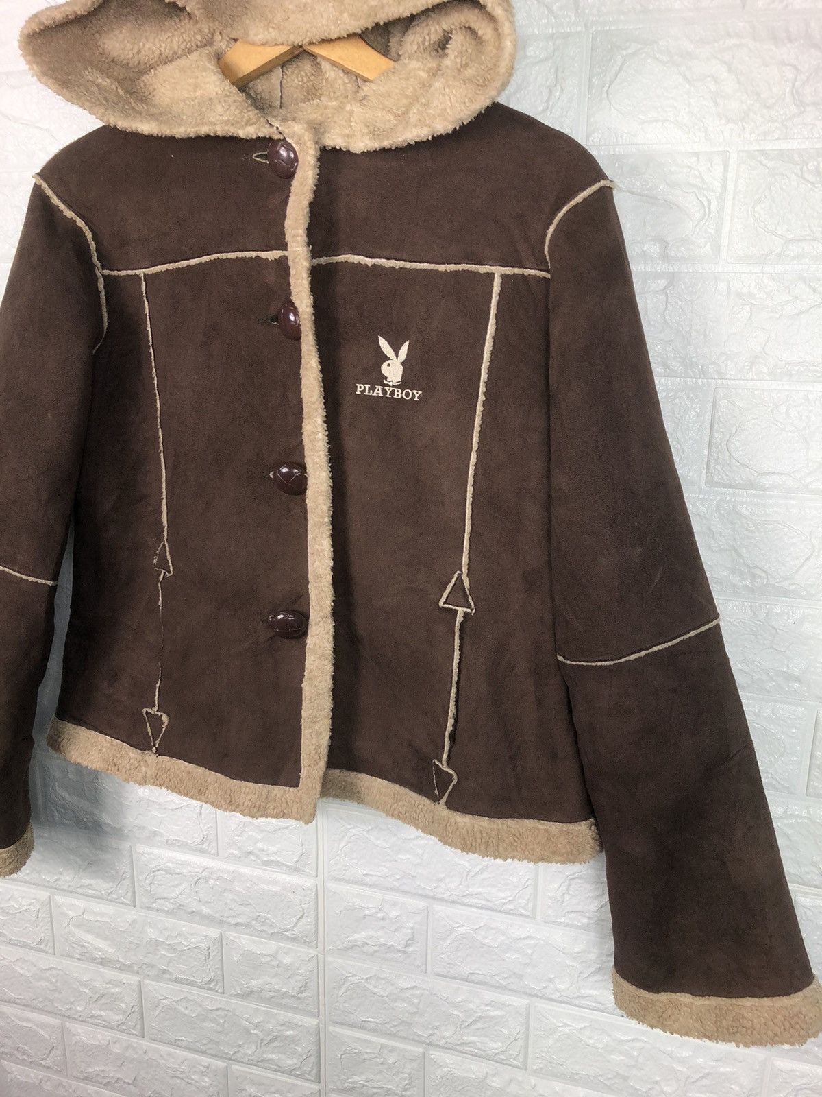 Playboy Last Drop🔥Rare🔥Vintage 80s PLAYBOY Sheepskin Leather Jacket Size US S / EU 44-46 / 1 - 2 Thumbnail