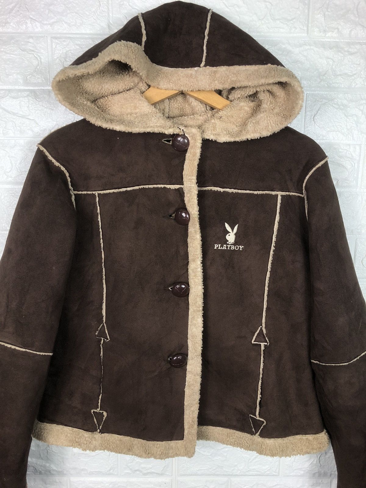 Playboy Last Drop🔥Rare🔥Vintage 80s PLAYBOY Sheepskin Leather Jacket Size US S / EU 44-46 / 1 - 1 Thumbnail