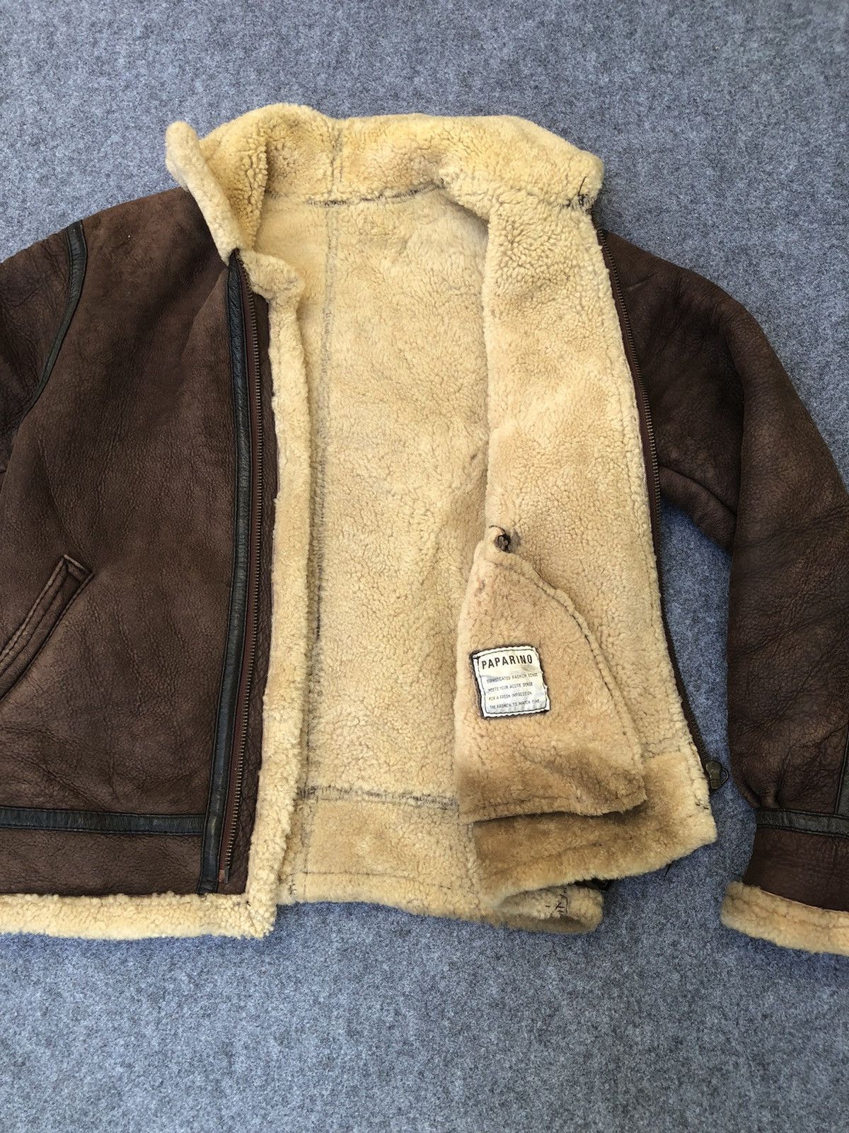 Other Rarest🔥Vtg B3 PAPARINO Bomber Sheepskin Leather Jacket Size US M / EU 48-50 / 2 - 9 Thumbnail