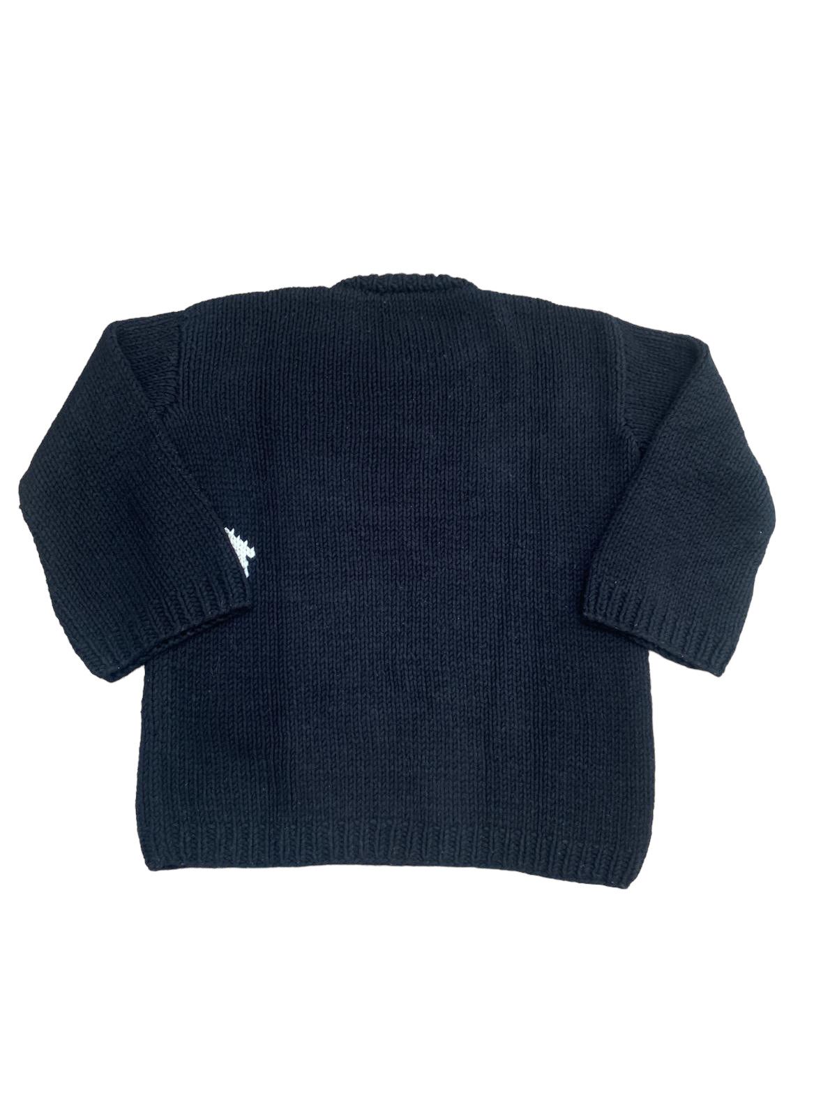 Maison Margiela Oversized Black wool Floral sweater Size M / US 6-8 / IT 42-44 - 3 Thumbnail