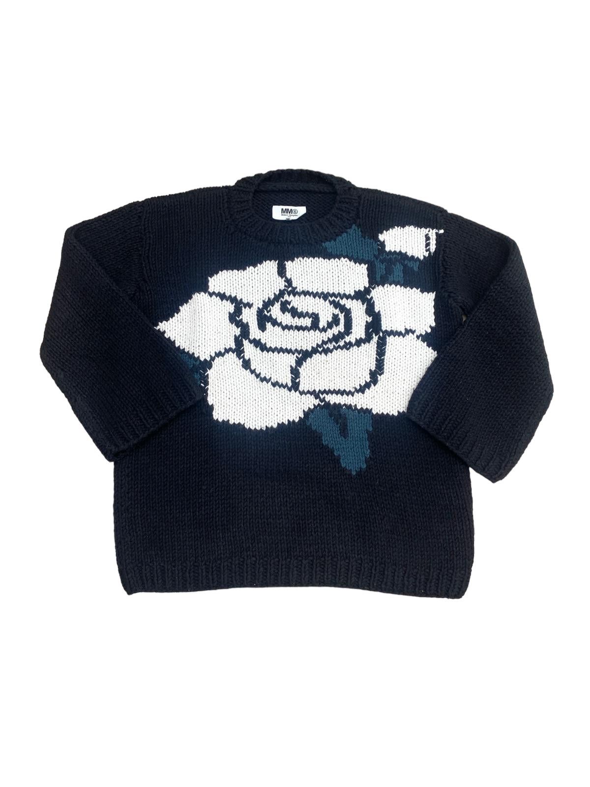 Maison Margiela Oversized Black wool Floral sweater Size M / US 6-8 / IT 42-44 - 1 Thumbnail