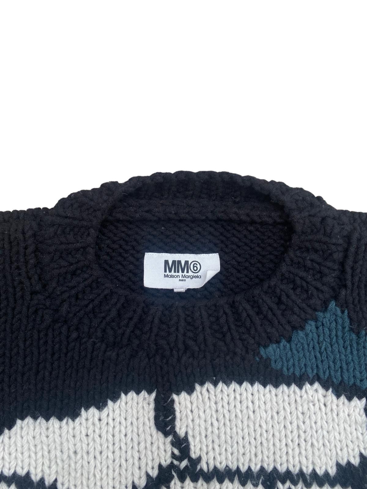 Maison Margiela Oversized Black wool Floral sweater Size M / US 6-8 / IT 42-44 - 2 Thumbnail