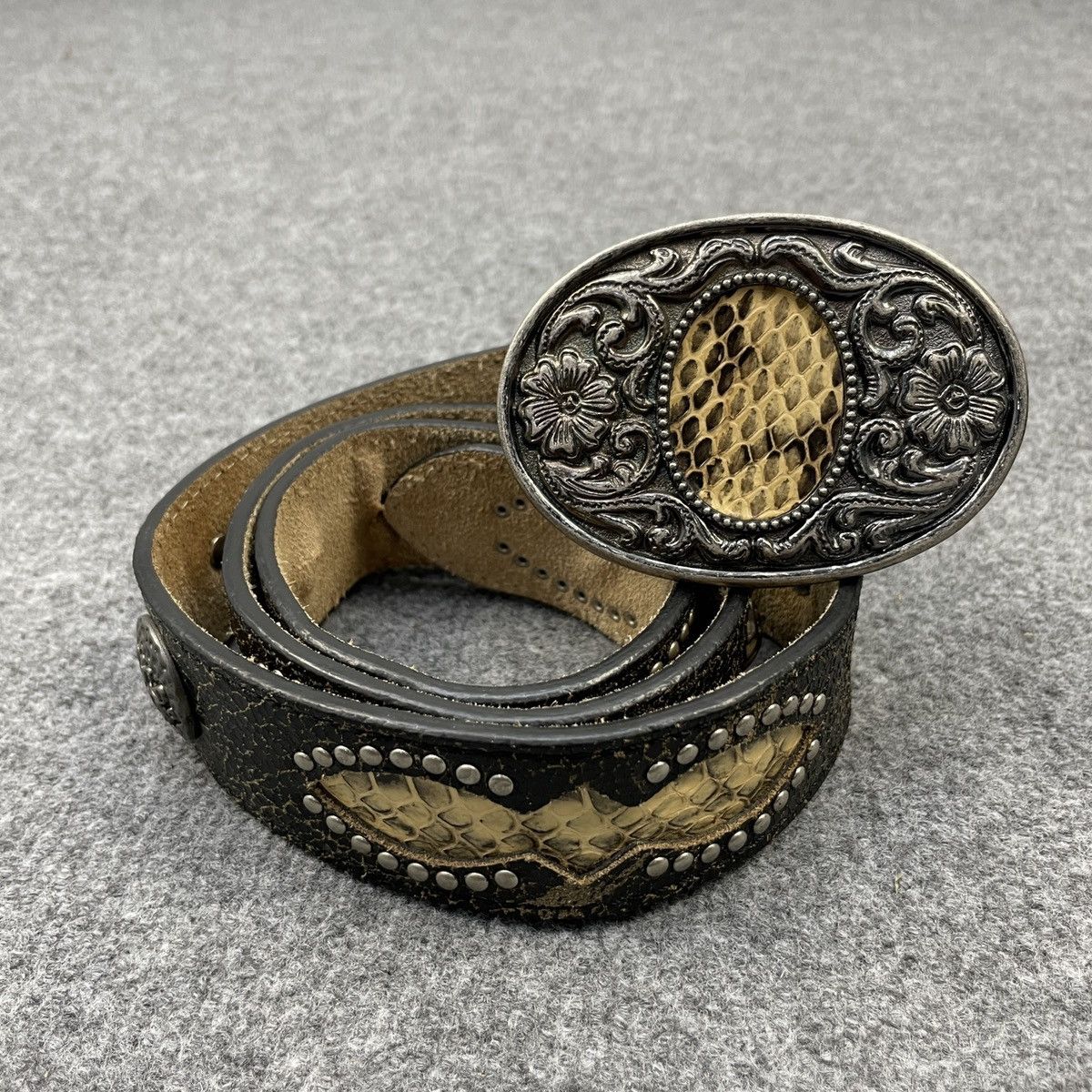 Vintage Vintage Belt Snake Skin Size 34 - 1 Thumbnail