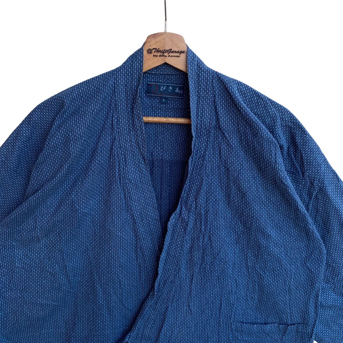 Japanese Brand × Vintage Vintage Haori Hanten Wabi Sabi Blue Indigo Wrap Kimono Japan Size US L / EU 52-54 / 3 - 5 Thumbnail