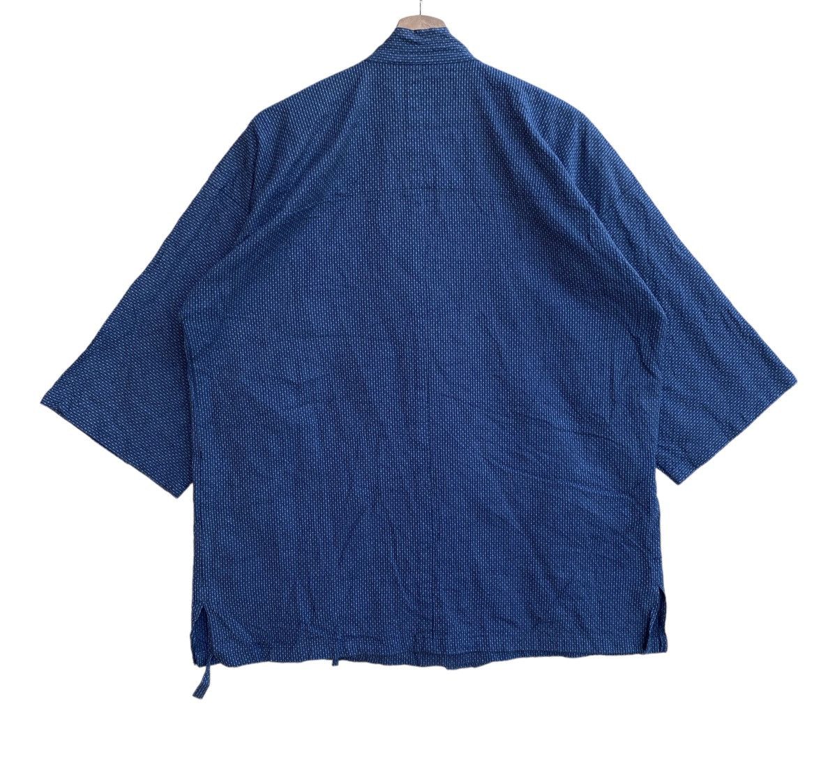 Japanese Brand × Vintage Vintage Haori Hanten Wabi Sabi Blue Indigo Wrap Kimono Japan Size US L / EU 52-54 / 3 - 2 Thumbnail