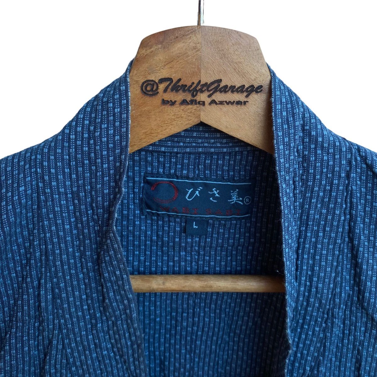 Japanese Brand × Vintage Vintage Haori Hanten Wabi Sabi Blue Indigo Wrap Kimono Japan Size US L / EU 52-54 / 3 - 4 Thumbnail