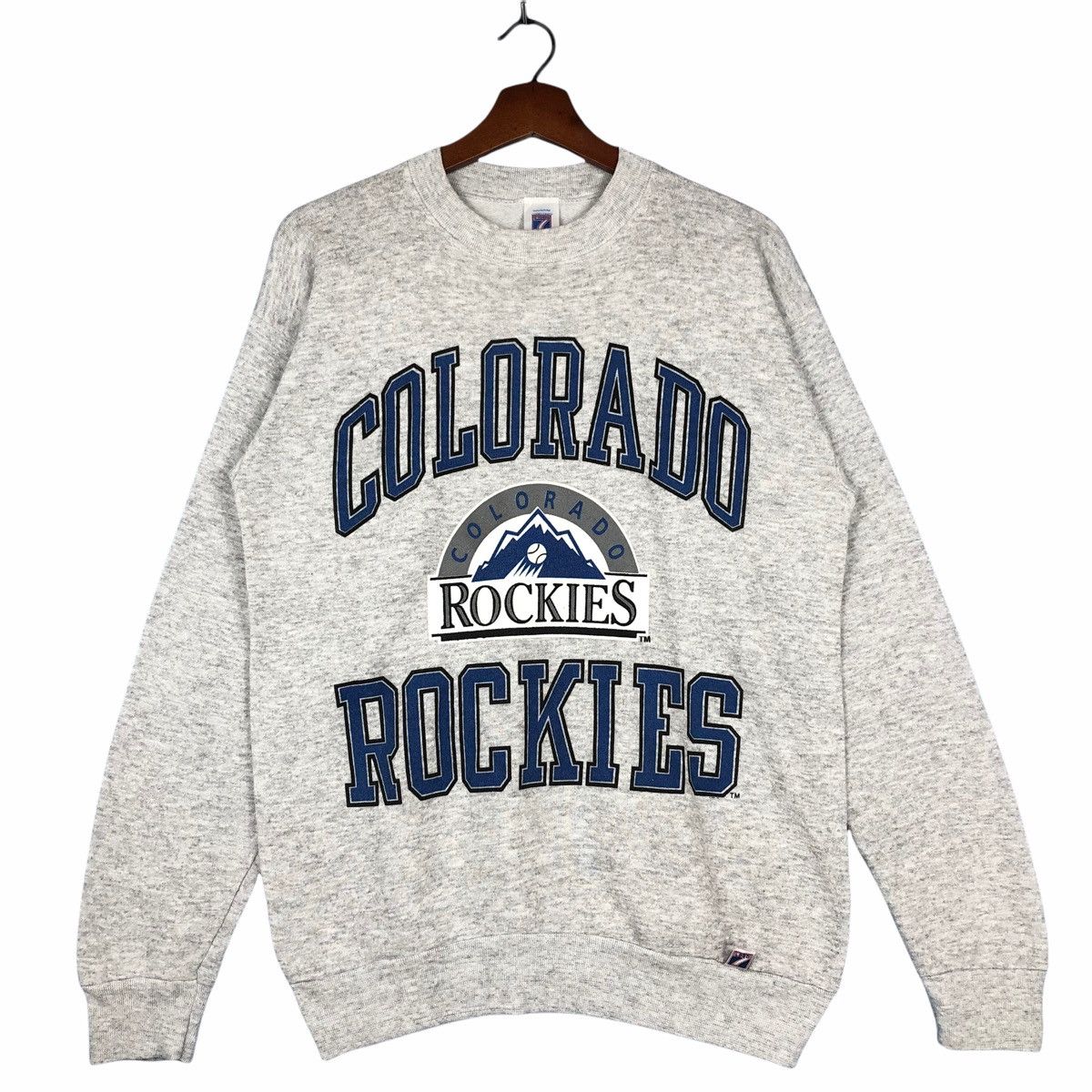 image of Mlb x Vintage Colorado Rockies Sweatshirt Baseball Team in Grey, Men's (Size Small)