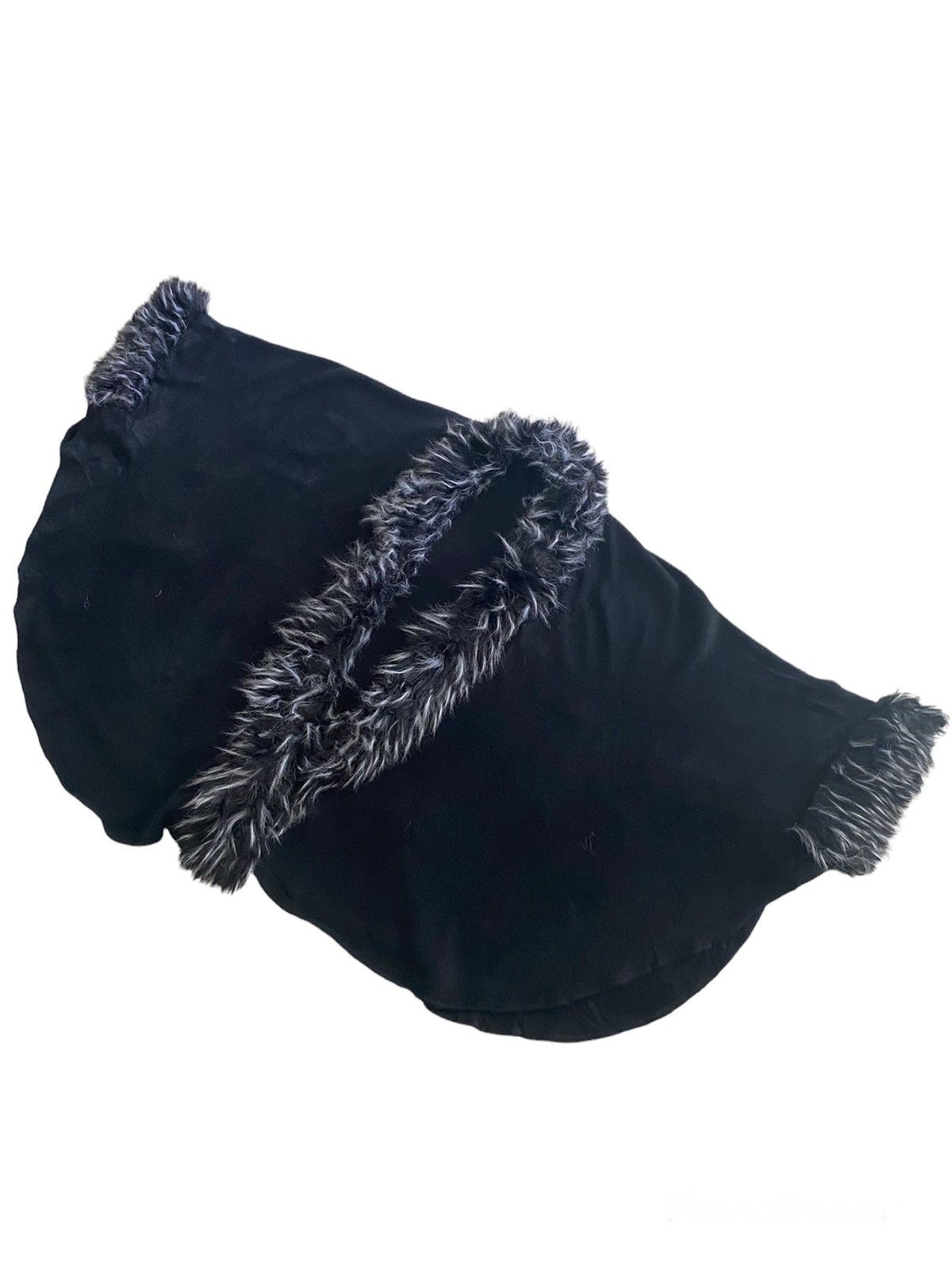 Vintage MOHAIR cardigan Oversized design fur poncho black colour Size US XL / EU 56 / 4 - 8 Thumbnail