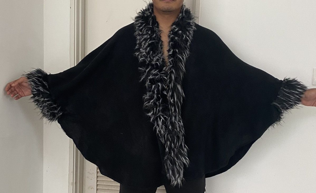 Vintage MOHAIR cardigan Oversized design fur poncho black colour Size US XL / EU 56 / 4 - 4 Thumbnail
