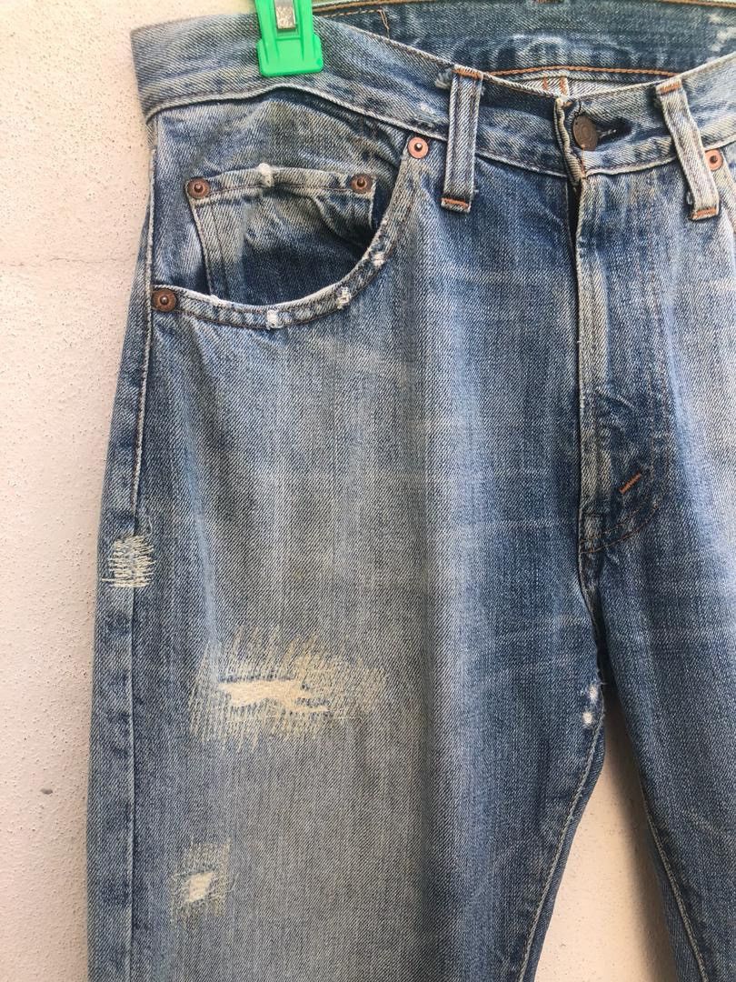 Levi's Vintage Clothing Vintage LVC Capital E Distressed Selvedge Size US 30 / EU 46 - 3 Thumbnail
