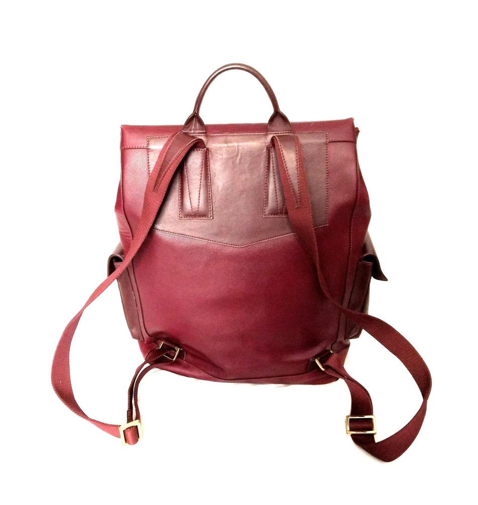 Kent & Curwen Kent & Curwen Leather Backpack Burgundy Italy Red Bookbag Size ONE SIZE - 5 Thumbnail