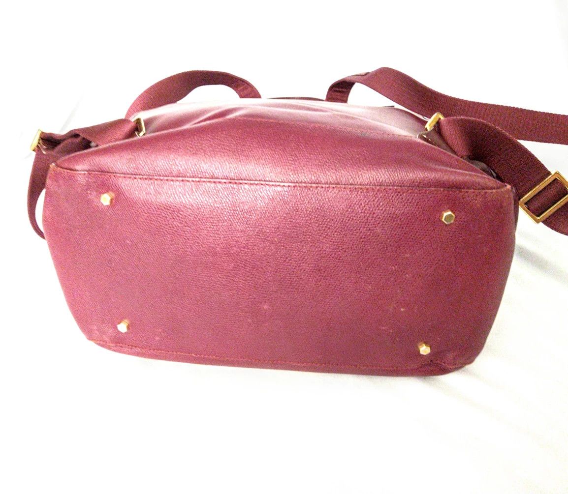 Kent & Curwen Kent & Curwen Leather Backpack Burgundy Italy Red Bookbag Size ONE SIZE - 10 Thumbnail