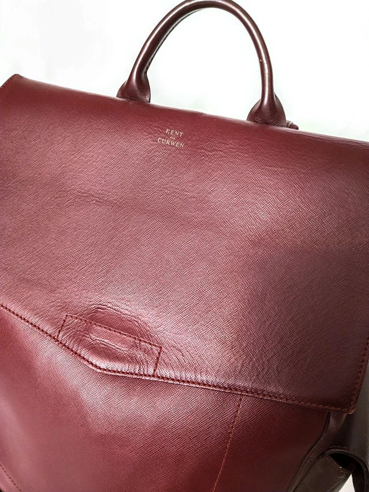 Kent & Curwen Kent & Curwen Leather Backpack Burgundy Italy Red Bookbag Size ONE SIZE - 2 Thumbnail