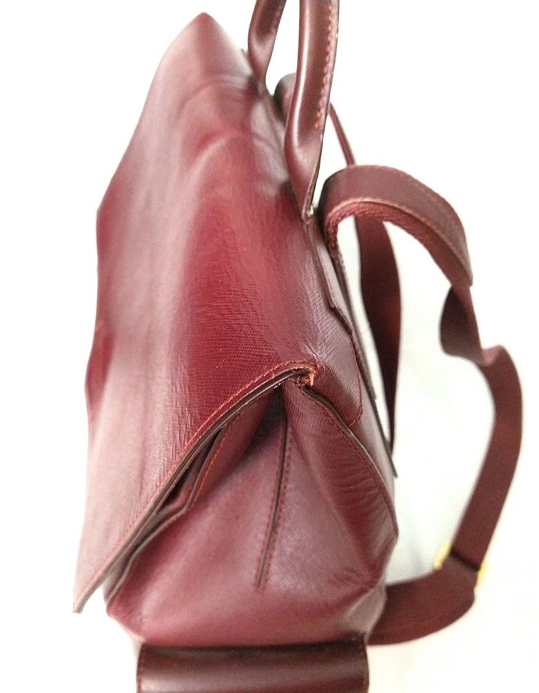 Kent & Curwen Kent & Curwen Leather Backpack Burgundy Italy Red Bookbag Size ONE SIZE - 3 Thumbnail