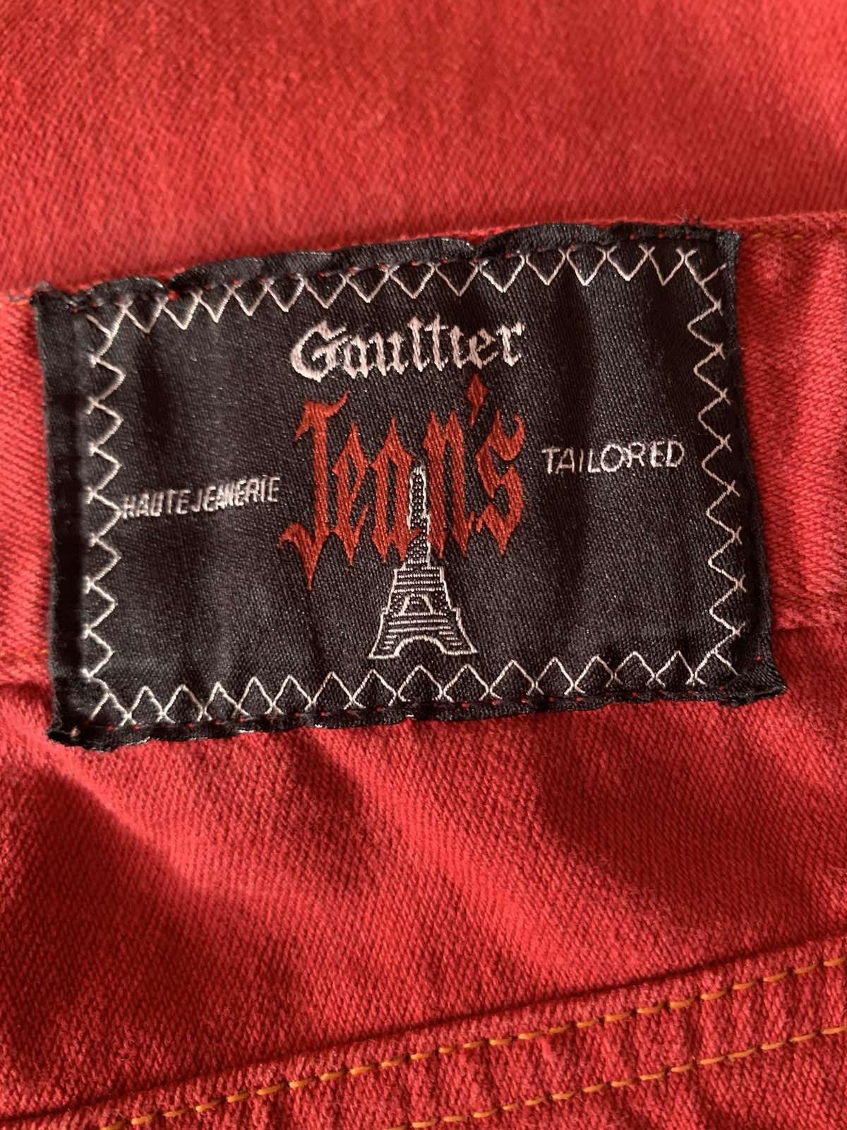 Jean Paul Gaultier 🔥 Jean Paul Gaultier Red Cotton Jeans Size US 33 - 3 Thumbnail