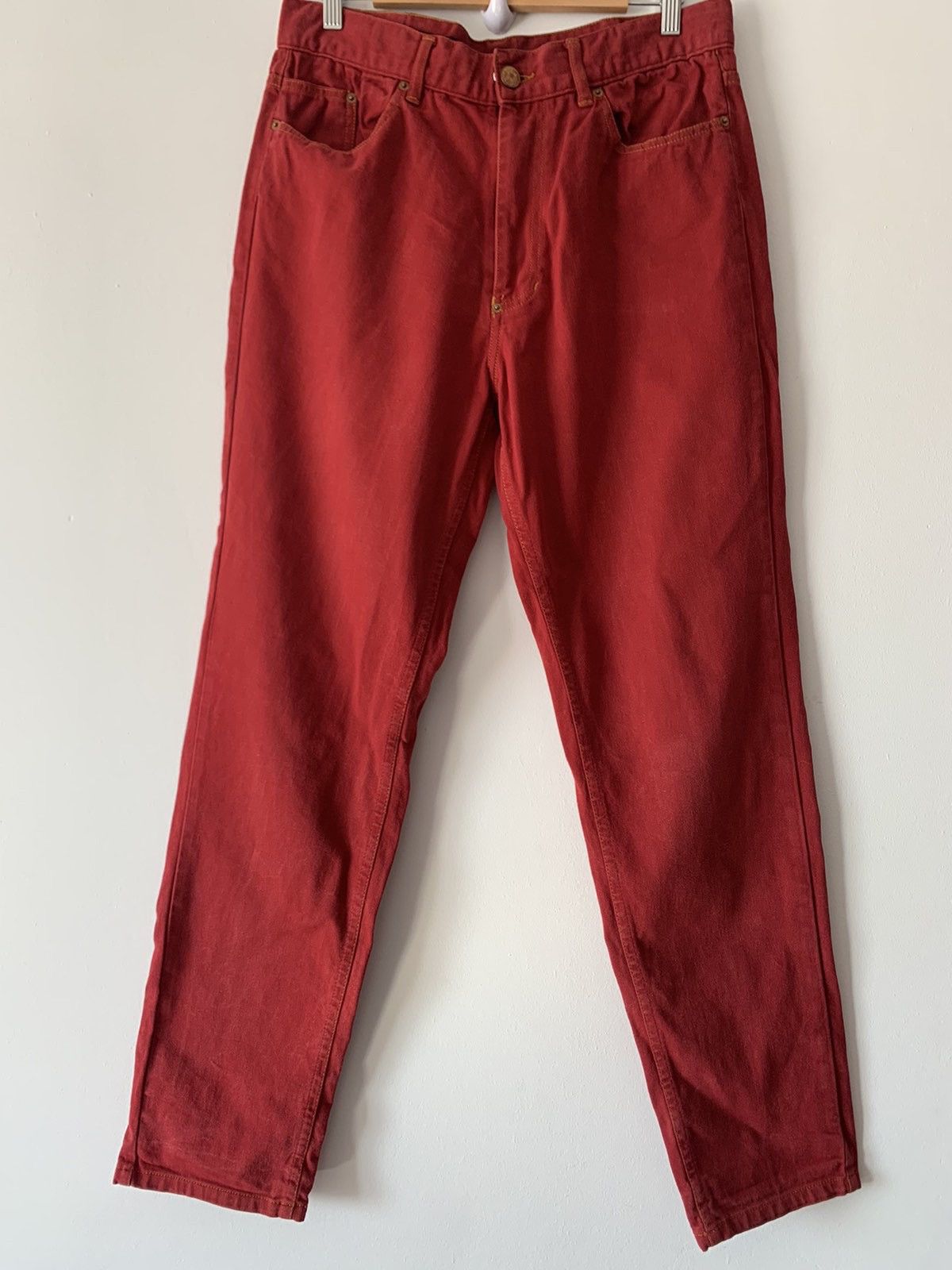 Jean Paul Gaultier 🔥 Jean Paul Gaultier Red Cotton Jeans Size US 33 - 1 Thumbnail