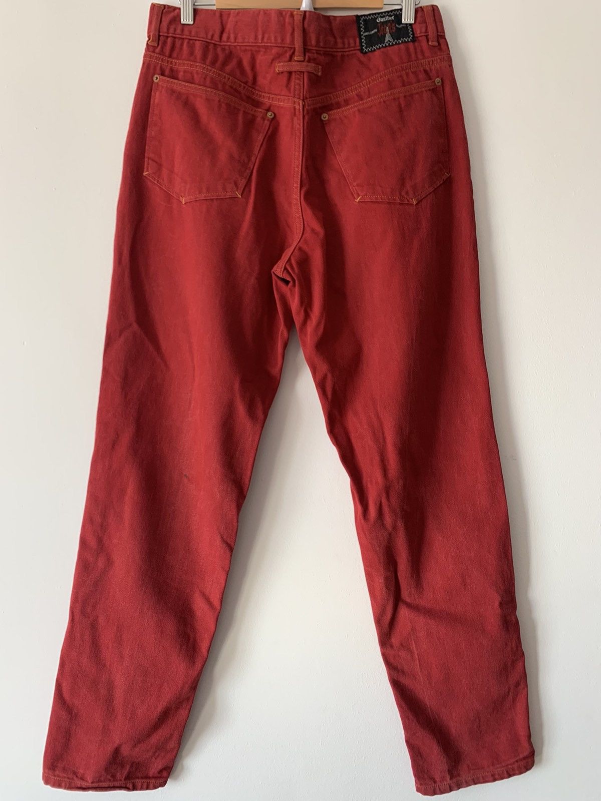 Jean Paul Gaultier 🔥 Jean Paul Gaultier Red Cotton Jeans Size US 33 - 2 Thumbnail