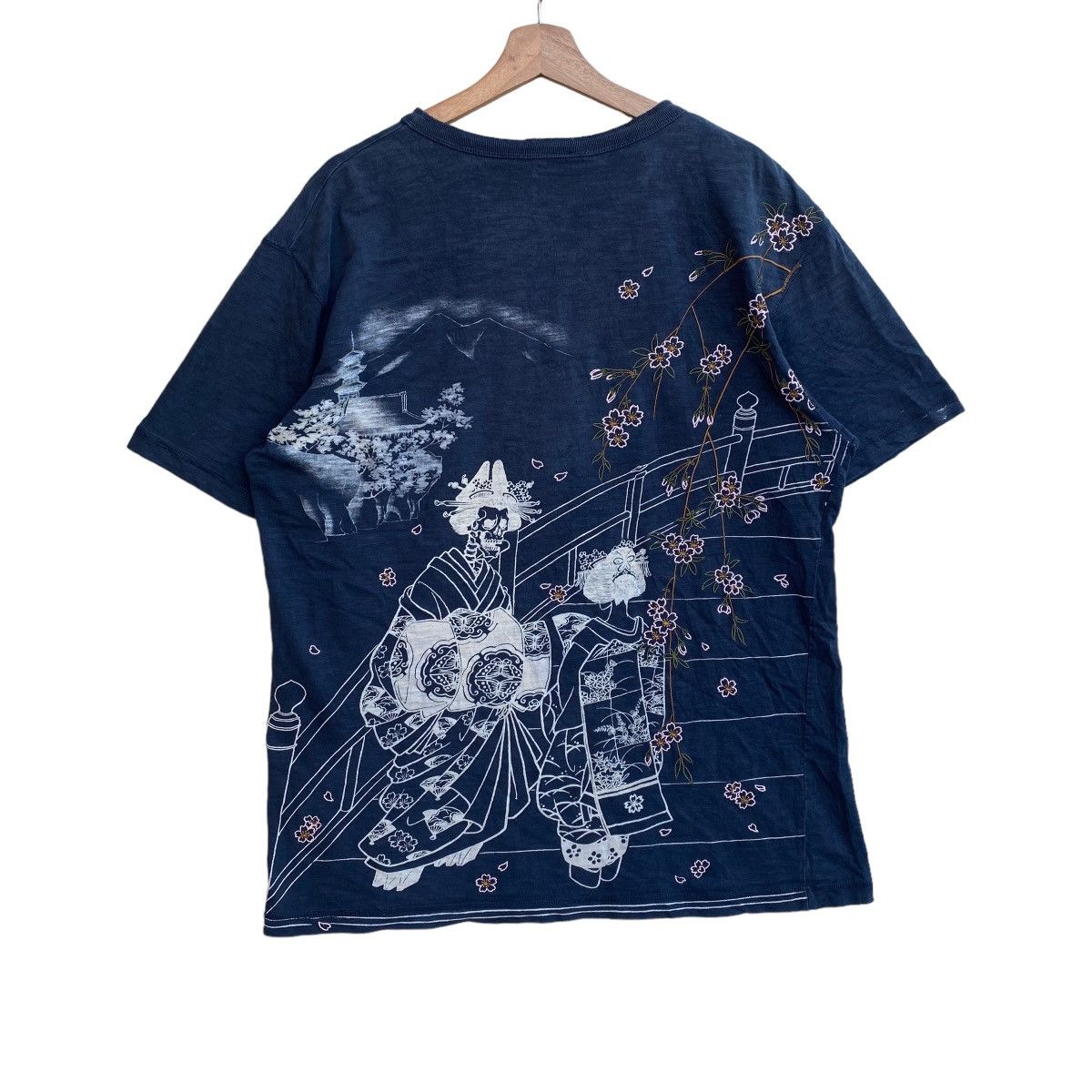 Vintage Embroidered Geisha Skull Kimono Art Tees