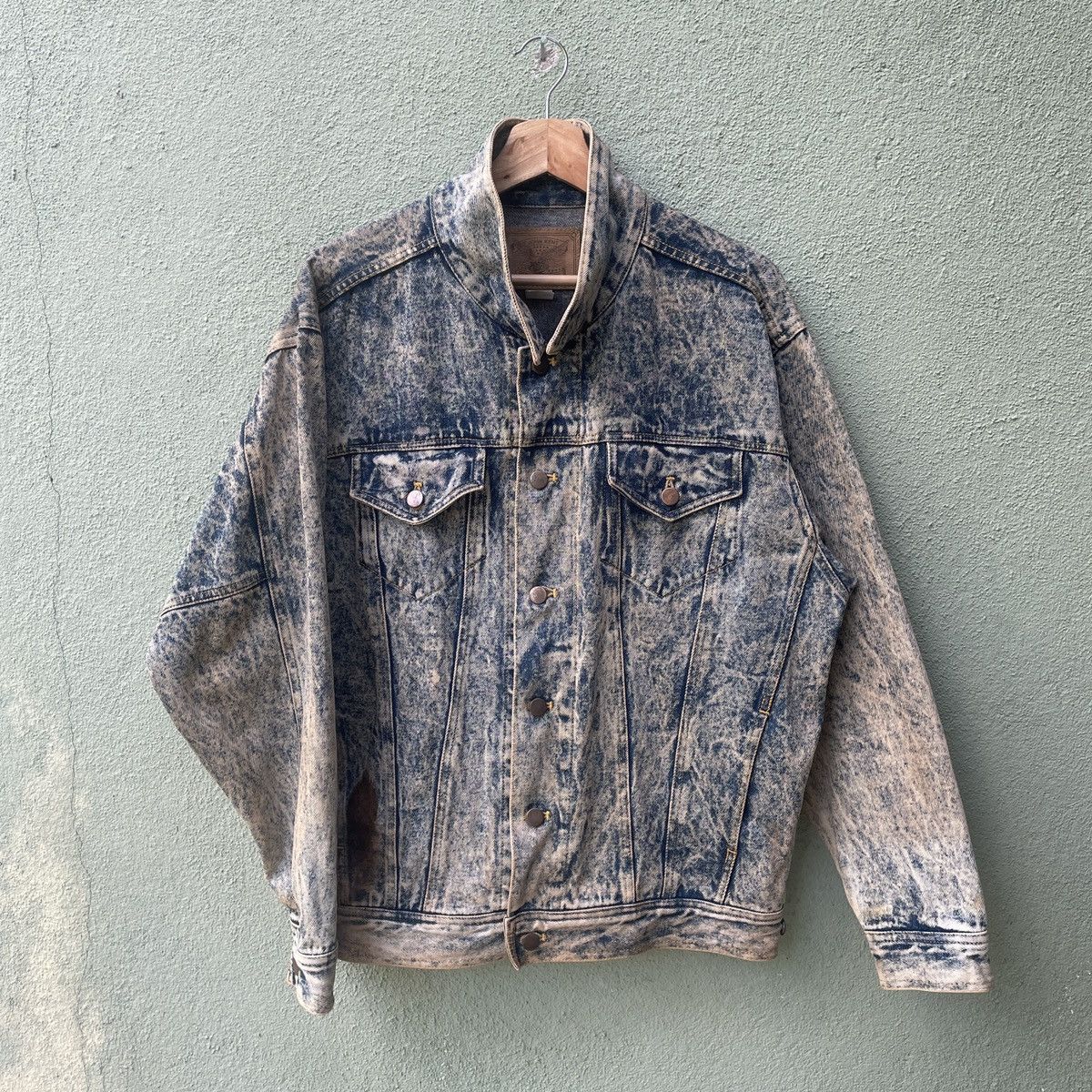 Japanese Brand Vintage John Kent Acid Wash Faded Button Ups Denim Jacket Size US XL / EU 56 / 4 - 1 Thumbnail