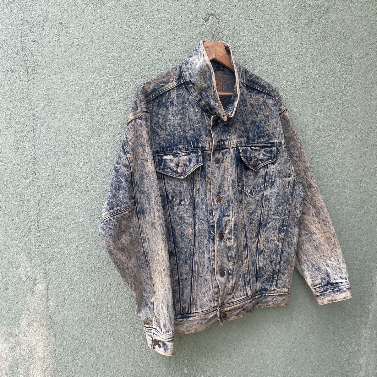 Japanese Brand Vintage John Kent Acid Wash Faded Button Ups Denim Jacket Size US XL / EU 56 / 4 - 2 Thumbnail