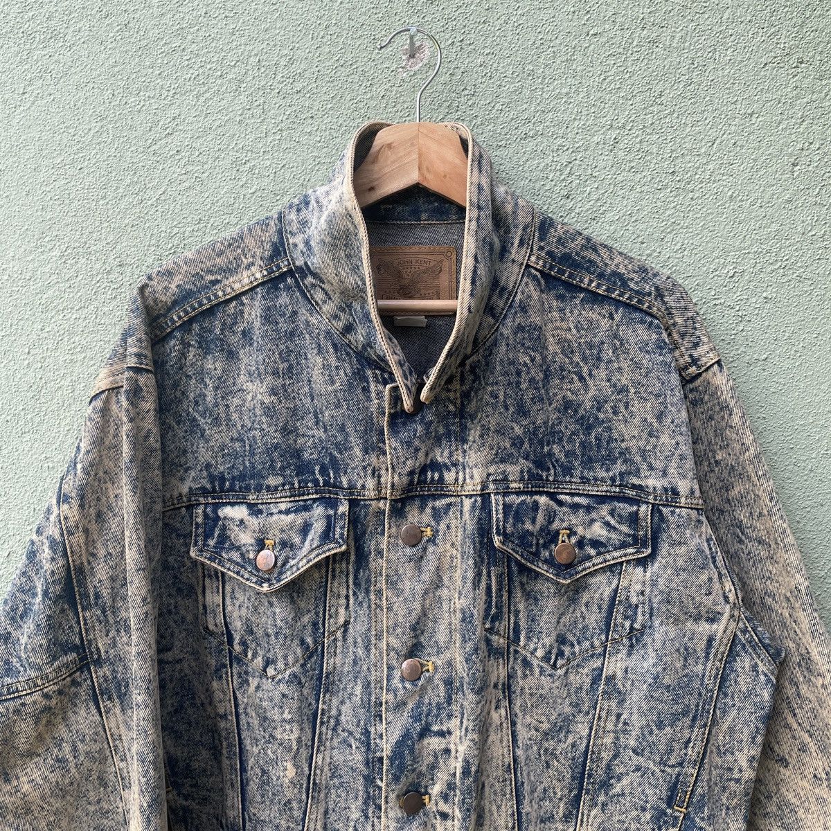 Japanese Brand Vintage John Kent Acid Wash Faded Button Ups Denim Jacket Size US XL / EU 56 / 4 - 3 Thumbnail