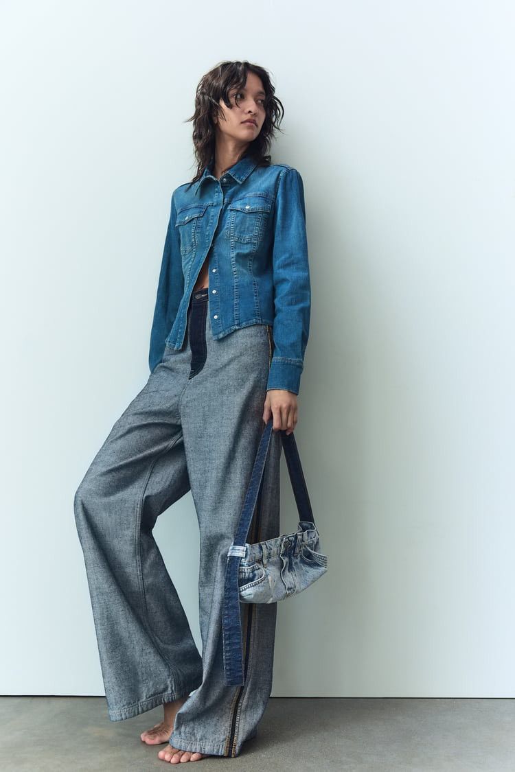 Zara ZARA PATCHWORK DENIM SHOULDER BAG | Grailed