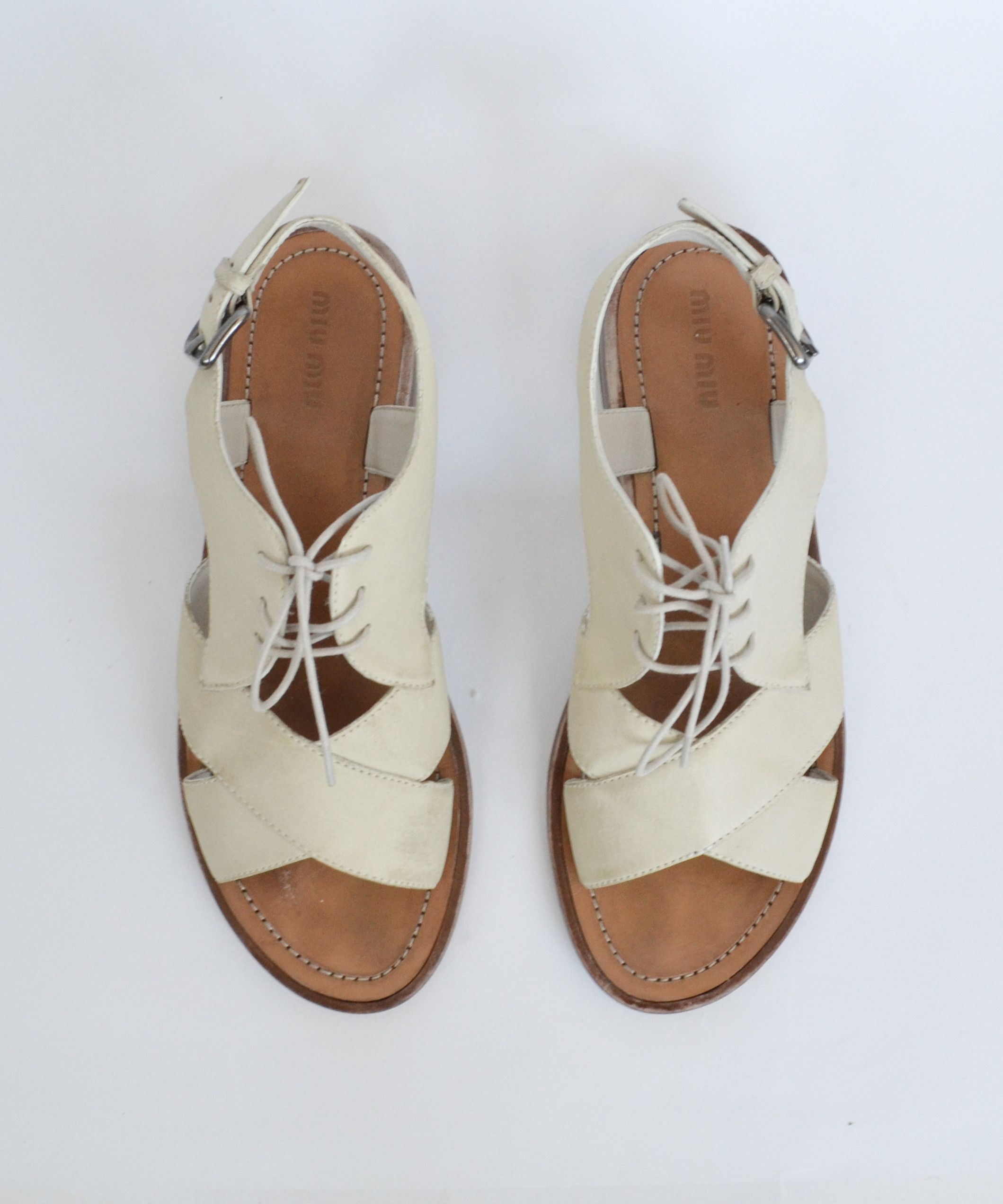Miu Miu Miu Miu Sandals Cutout Shoes Leather Vintage Lace PRADA Size US 8.5 / IT 38.5 - 5 Thumbnail