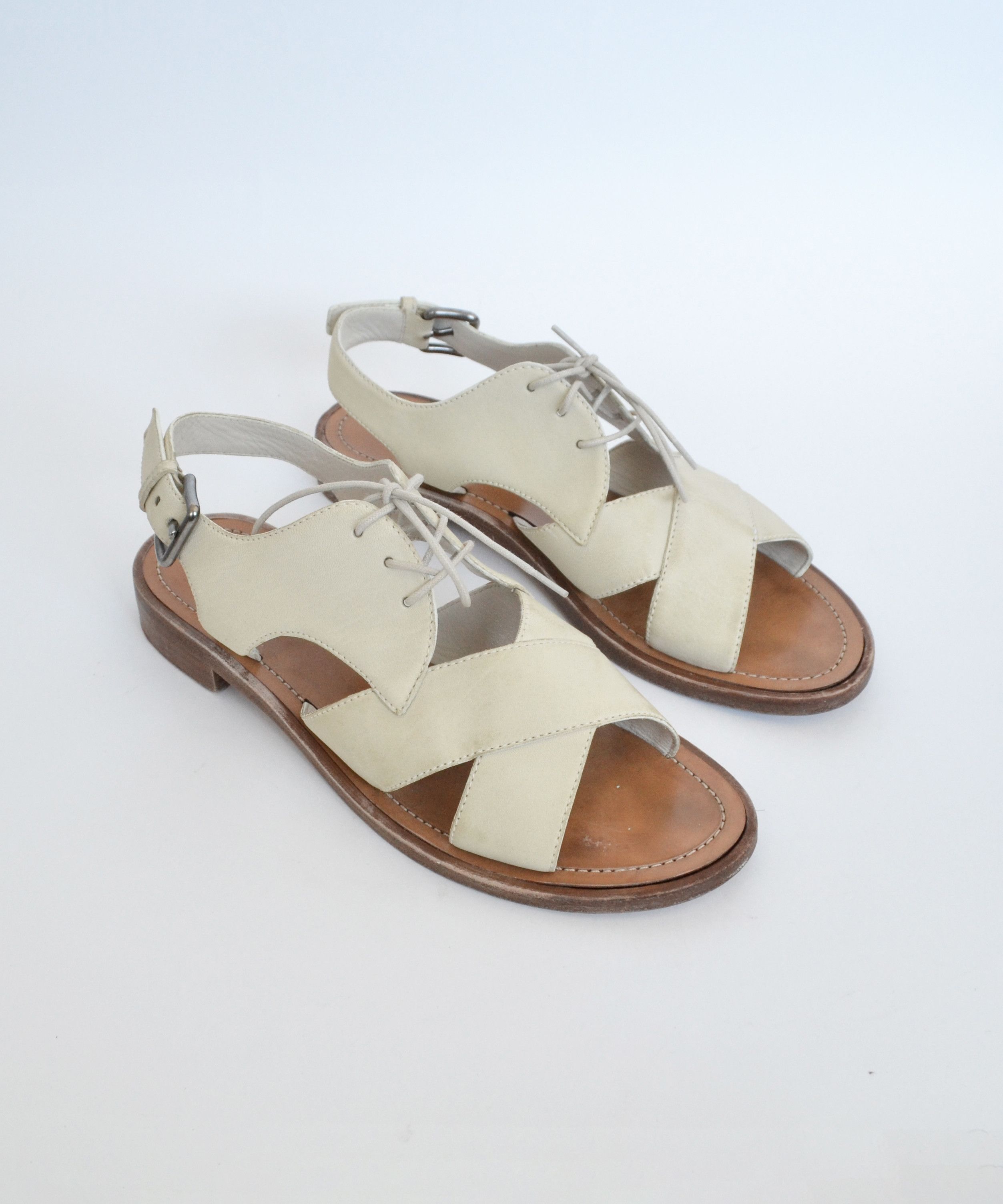 Miu Miu Miu Miu Sandals Cutout Shoes Leather Vintage Lace PRADA Size US 8.5 / IT 38.5 - 3 Thumbnail