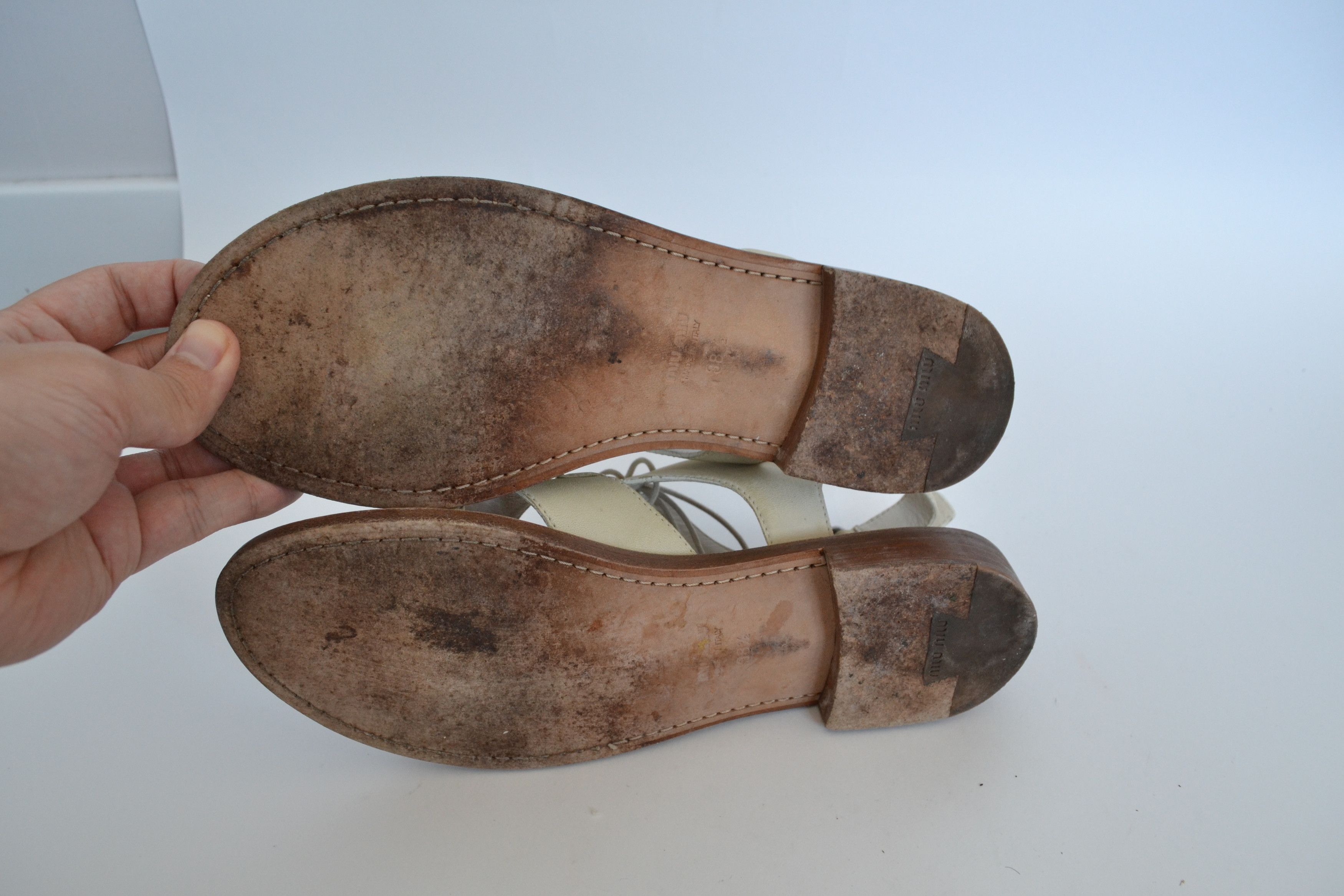 Miu Miu Miu Miu Sandals Cutout Shoes Leather Vintage Lace PRADA Size US 8.5 / IT 38.5 - 7 Thumbnail
