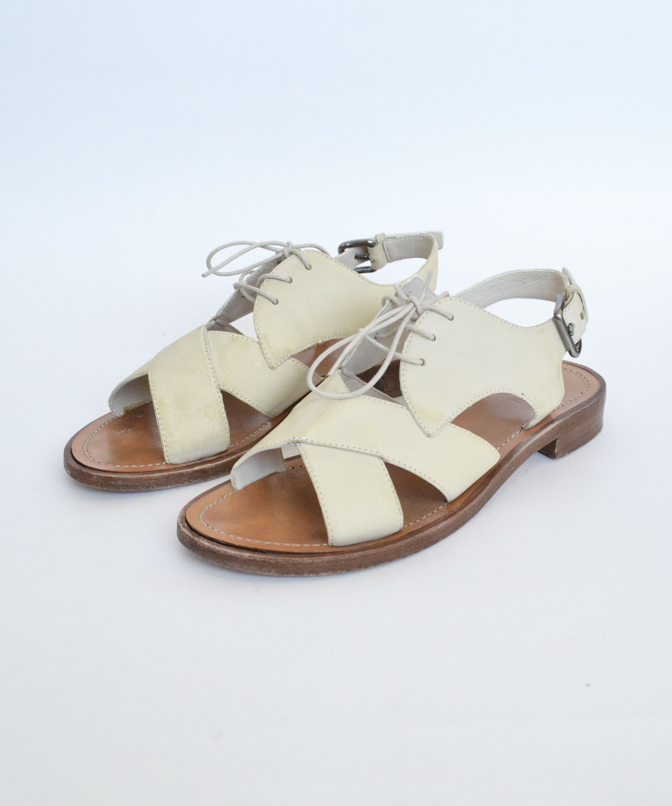 Miu Miu Miu Miu Sandals Cutout Shoes Leather Vintage Lace PRADA Size US 8.5 / IT 38.5 - 2 Thumbnail