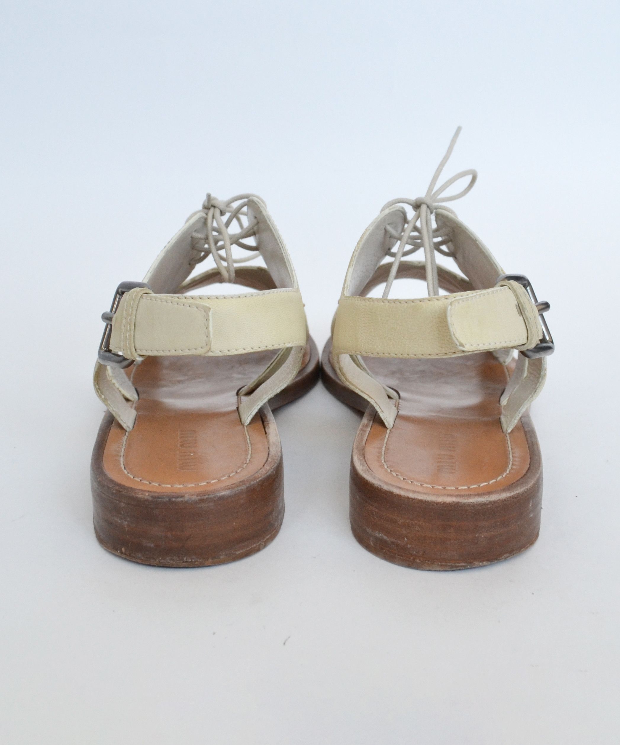 Miu Miu Miu Miu Sandals Cutout Shoes Leather Vintage Lace PRADA Size US 8.5 / IT 38.5 - 6 Thumbnail