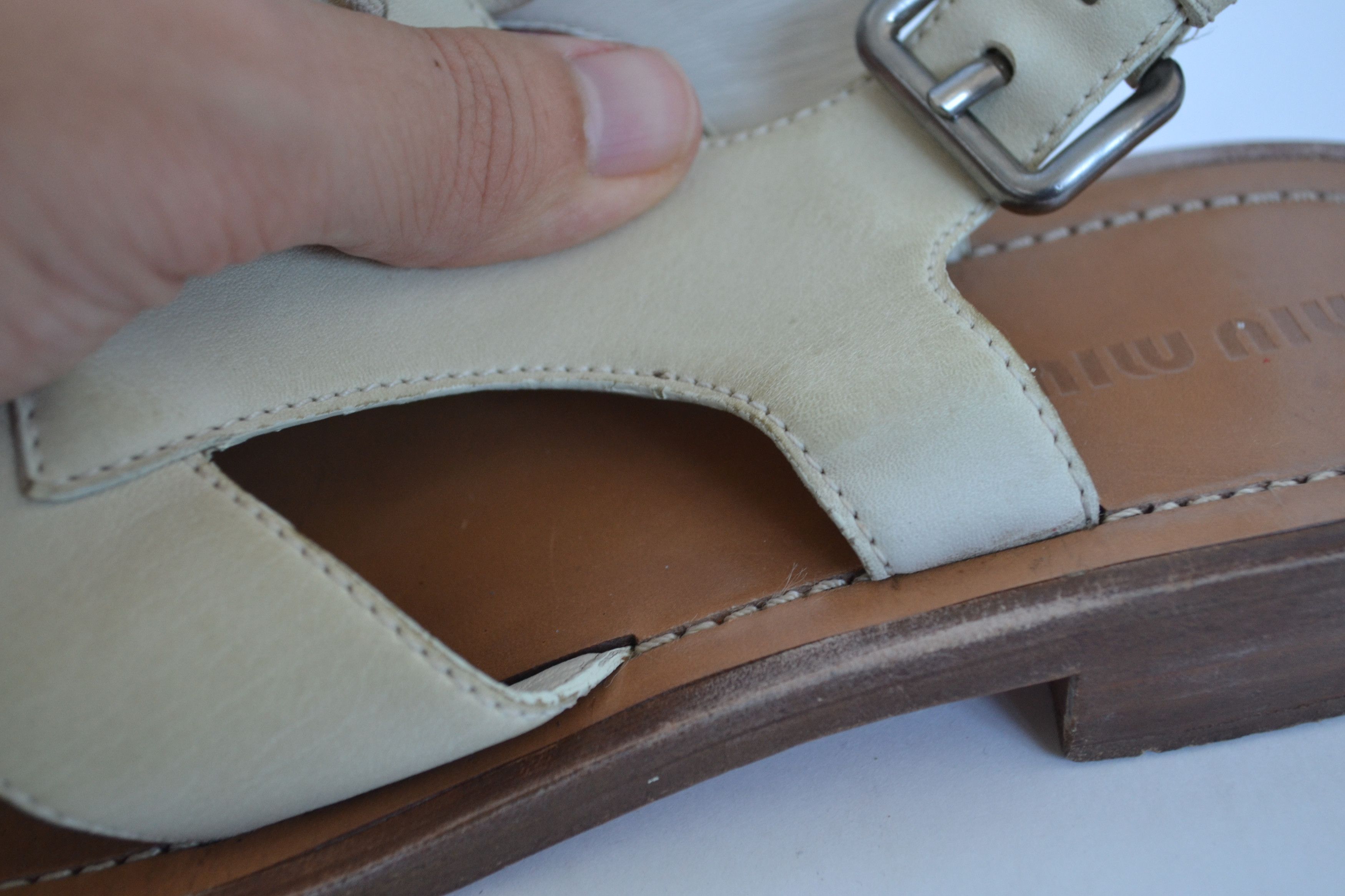 Miu Miu Miu Miu Sandals Cutout Shoes Leather Vintage Lace PRADA Size US 8.5 / IT 38.5 - 16 Thumbnail