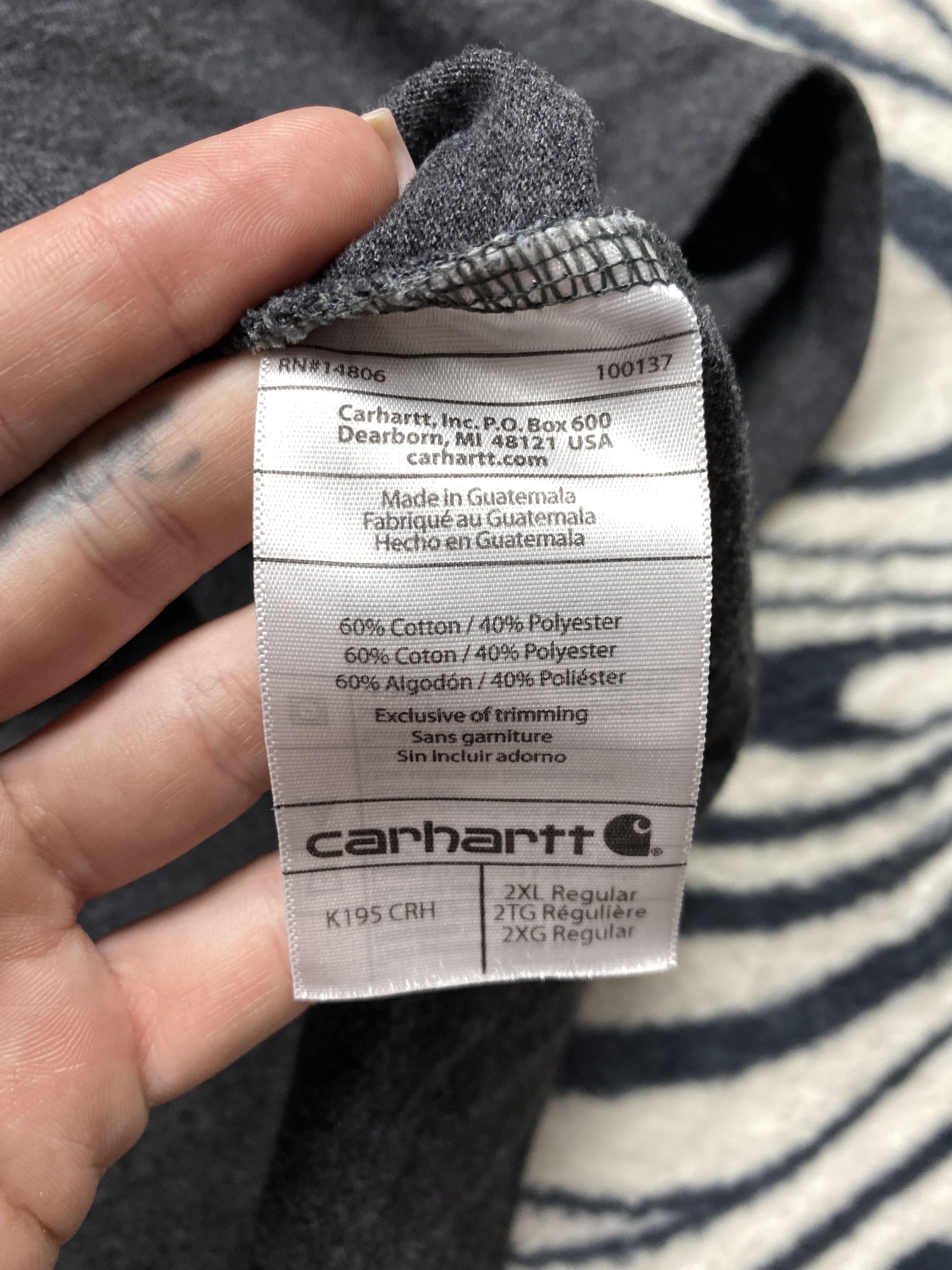 Carhartt × Vintage Carhartt Vintage Mens Big Logo T-Shirt Tee Y2K Size US XXL / EU 58 / 5 - 5 Thumbnail